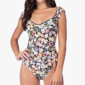 Lucky Brand Junior's Standard Late Bloomer Off The Shoulder One Piece Swimsuit